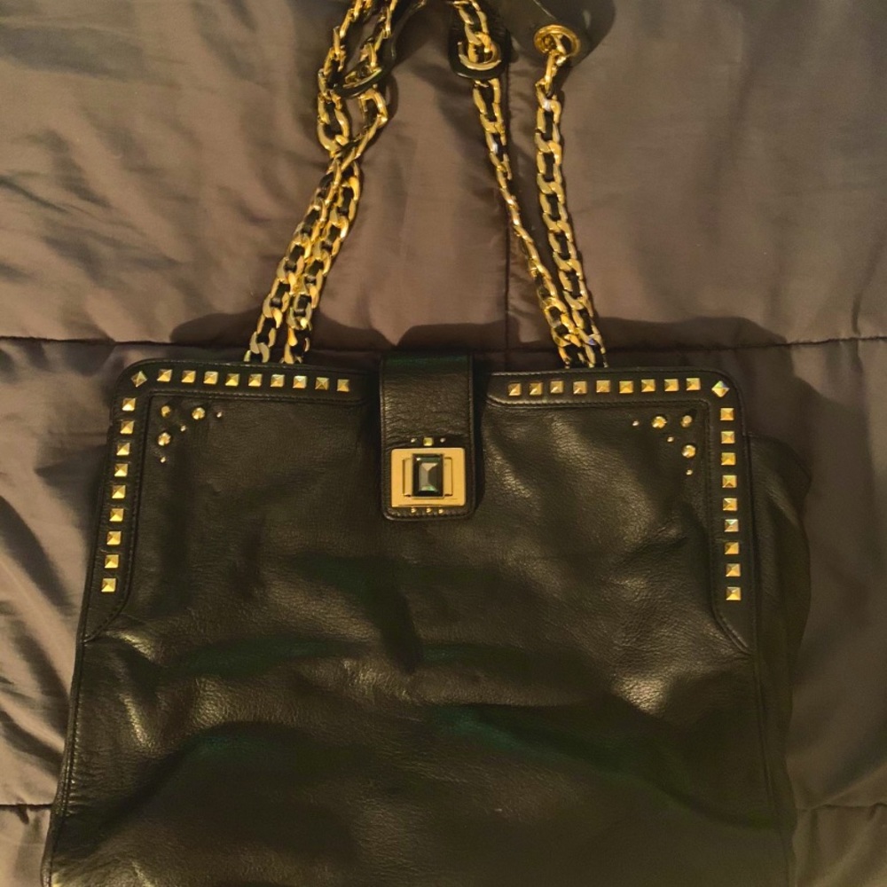 Authentic JUICY COUTURE Black Leather Tote